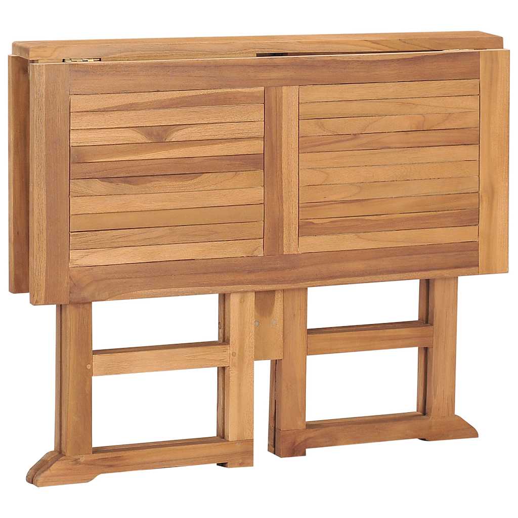 Mesa De Comedor Plegable Para Jardín Madera De Teca 90X90X75 Cm