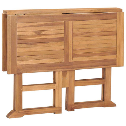 Mesa De Comedor Plegable Para Jardín Madera De Teca 90X90X75 Cm