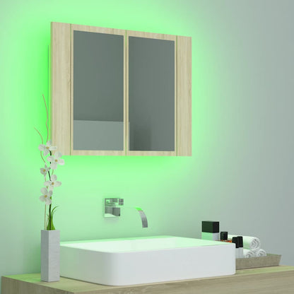 Armario Espejo De Baño Led Acrílico 60X12X45 Cm