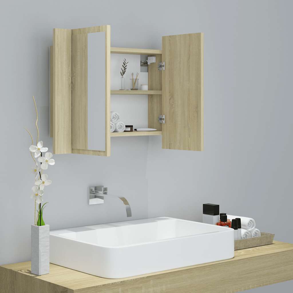 Armario Espejo De Baño Led Acrílico 60X12X45 Cm