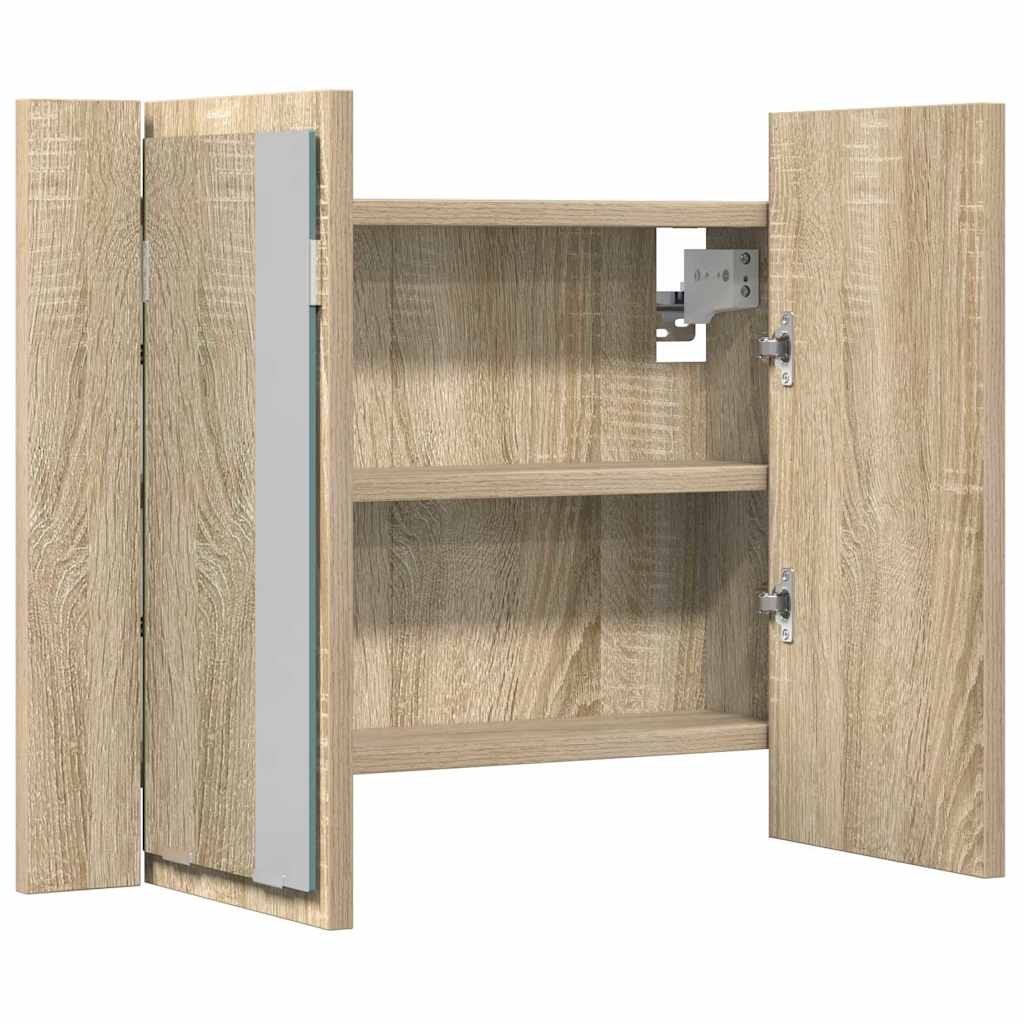 Armario Espejo De Baño Led Acrílico 60X12X45 Cm