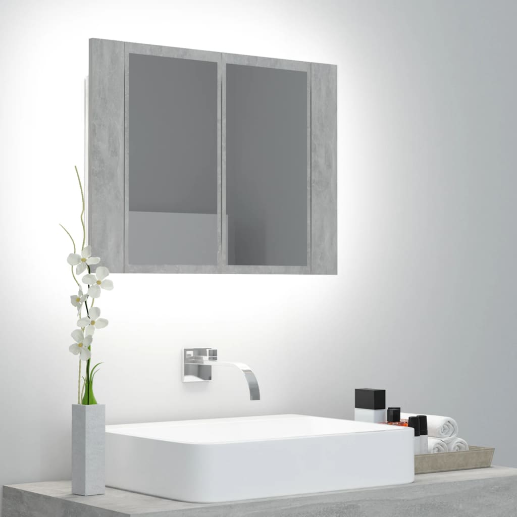 Armario Espejo De Baño Led Acrílico 60X12X45 Cm
