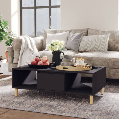Mesa De Centro Madera Contrachapada Gris Brillo 103,5X60X35 Cm