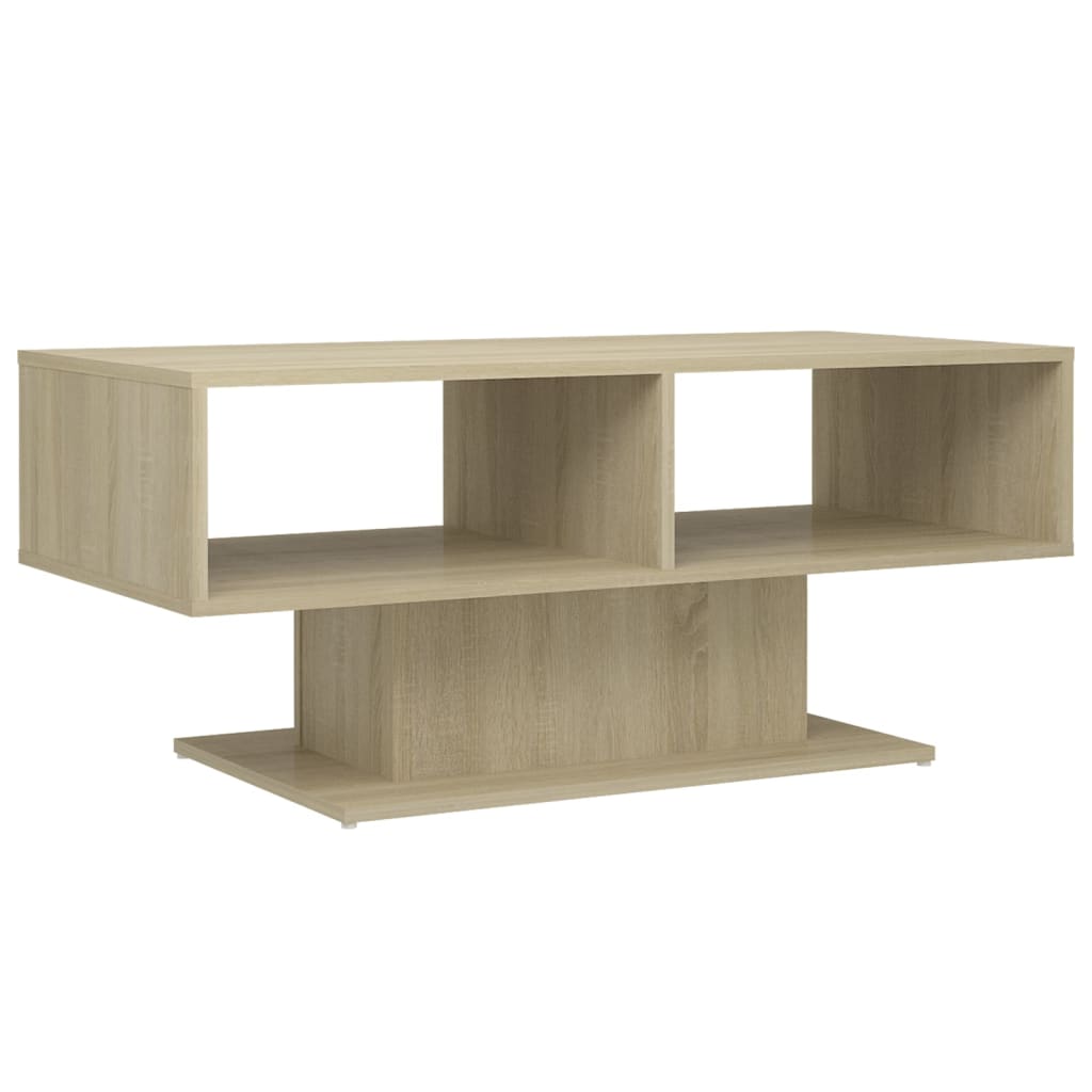 Mesa De Centro Madera Contrachapada Color Roble 103,5X50X44,5Cm