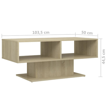 Mesa De Centro Madera Contrachapada Color Roble 103,5X50X44,5Cm
