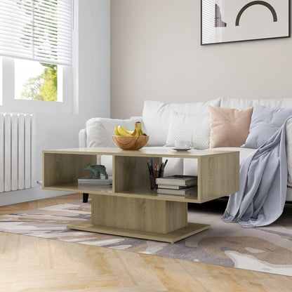 Mesa De Centro Madera Contrachapada Color Roble 103,5X50X44,5Cm