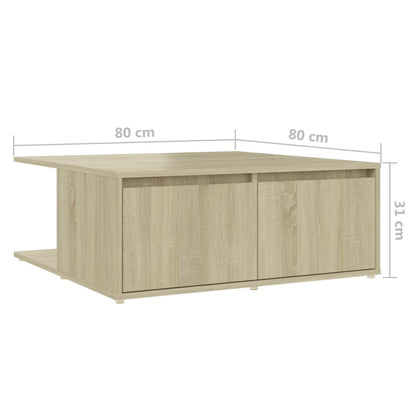Mesa De Centro Madera Contrachapada 80X80X31 Cm