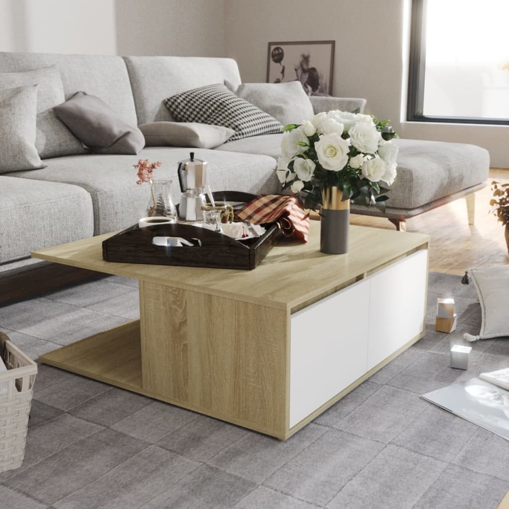 Mesa De Centro Madera Contrachapada 80X80X31 Cm
