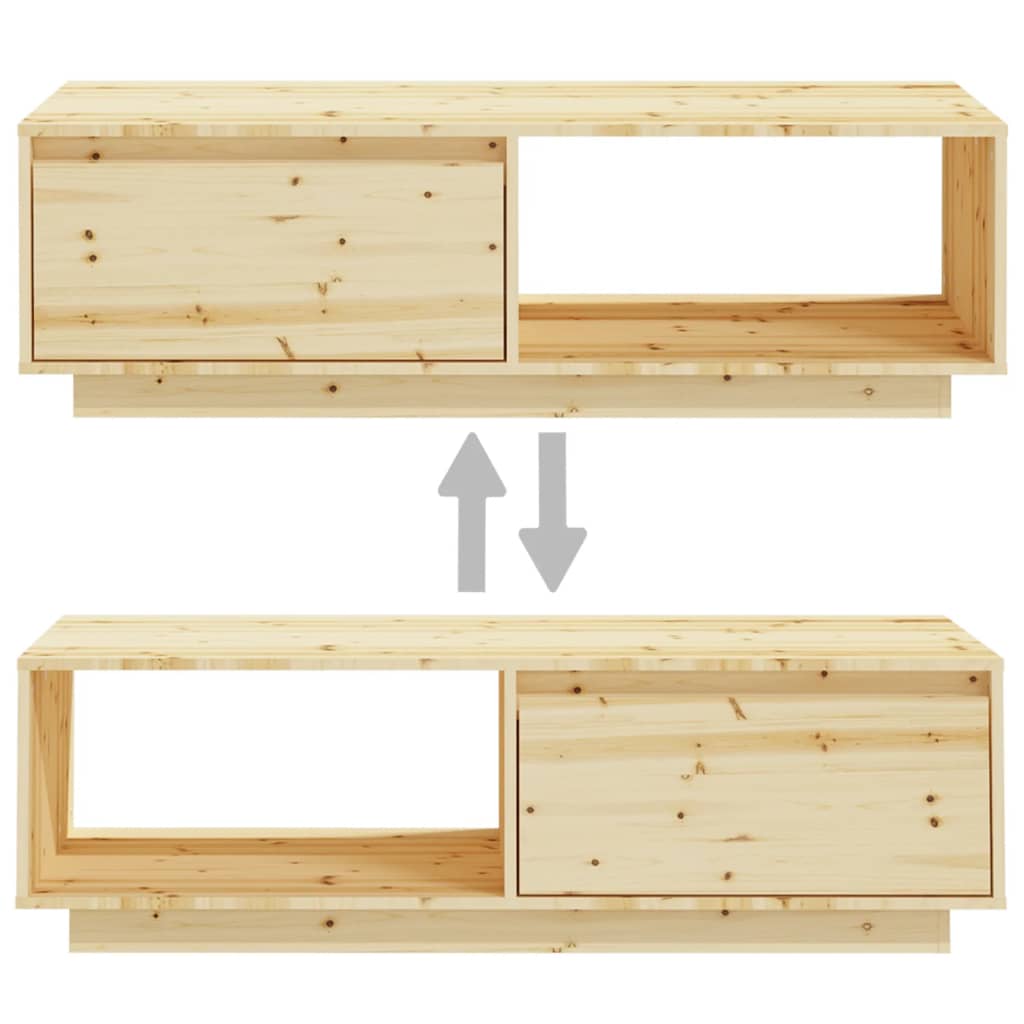 Mesa De Centro De Madera Maciza De Abeto 110X50X33,5 Cm
