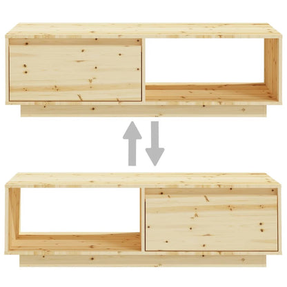 Mesa De Centro De Madera Maciza De Abeto 110X50X33,5 Cm