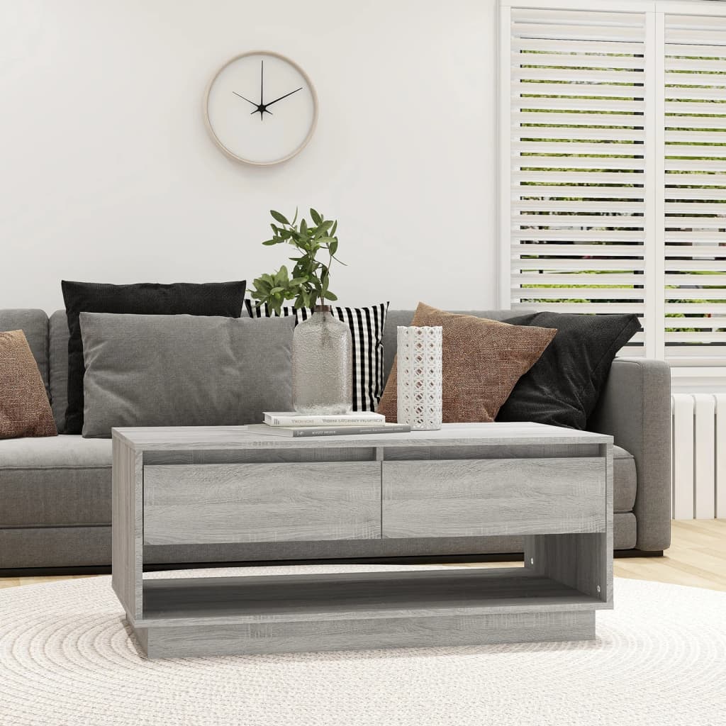 Mesa De Centro Madera De Ingeniería 102,5X55X44Cm