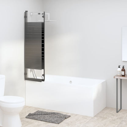Mampara De Ducha Plegable De 3 Paneles Esg Negro 130X130 Cm
