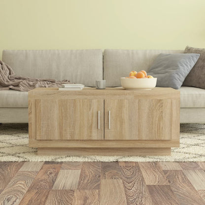 Mesa De Centro Madera De Ingeniería Roble Marrón 102X50X45 Cm