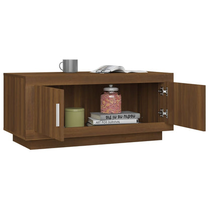 Mesa De Centro Madera De Ingeniería Roble Marrón 102X50X45 Cm