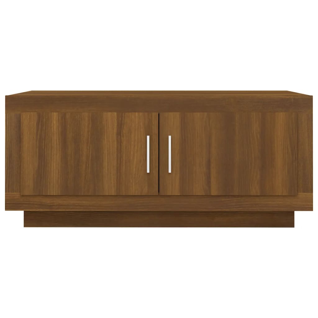 Mesa De Centro Madera De Ingeniería Roble Marrón 102X50X45 Cm