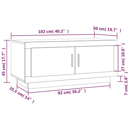 Mesa De Centro Madera De Ingeniería Roble Marrón 102X50X45 Cm