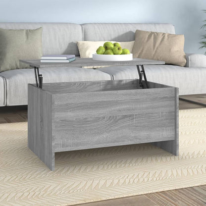 Mesa De Centro Madera Ingeniería Blanco Brillo 102X55,5X52,5 Cm
