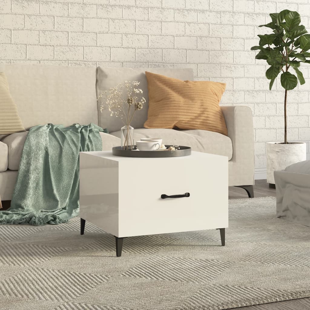 Mesa De Centro Con Patas De Metal 2 Uds 50X50X40Cm