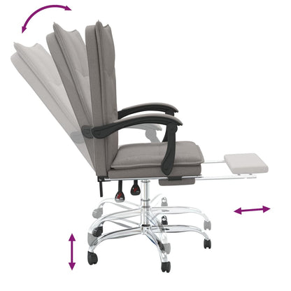 Silla De Oficina Reclinable De Tela Gris