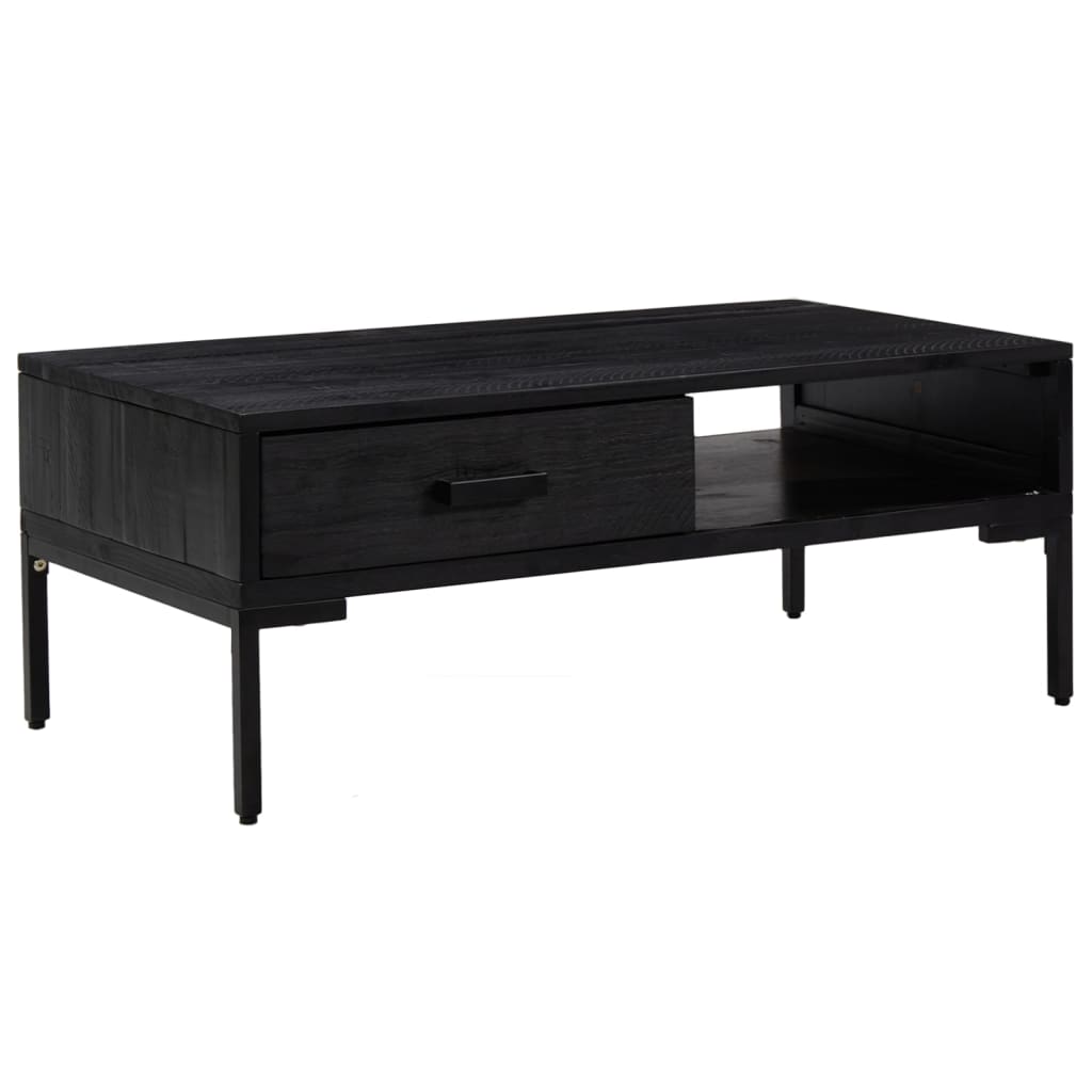 Mesa De Centro Madera Maciza De Pino 90X50X35 Cm