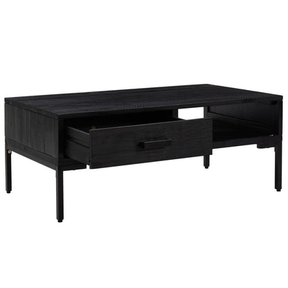 Mesa De Centro Madera Maciza De Pino 90X50X35 Cm