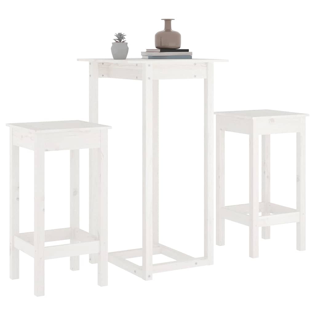 Set De Bar 3 Piezas Madera Maciza De Pino
