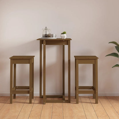 Set De Bar 3 Piezas Madera Maciza De Pino