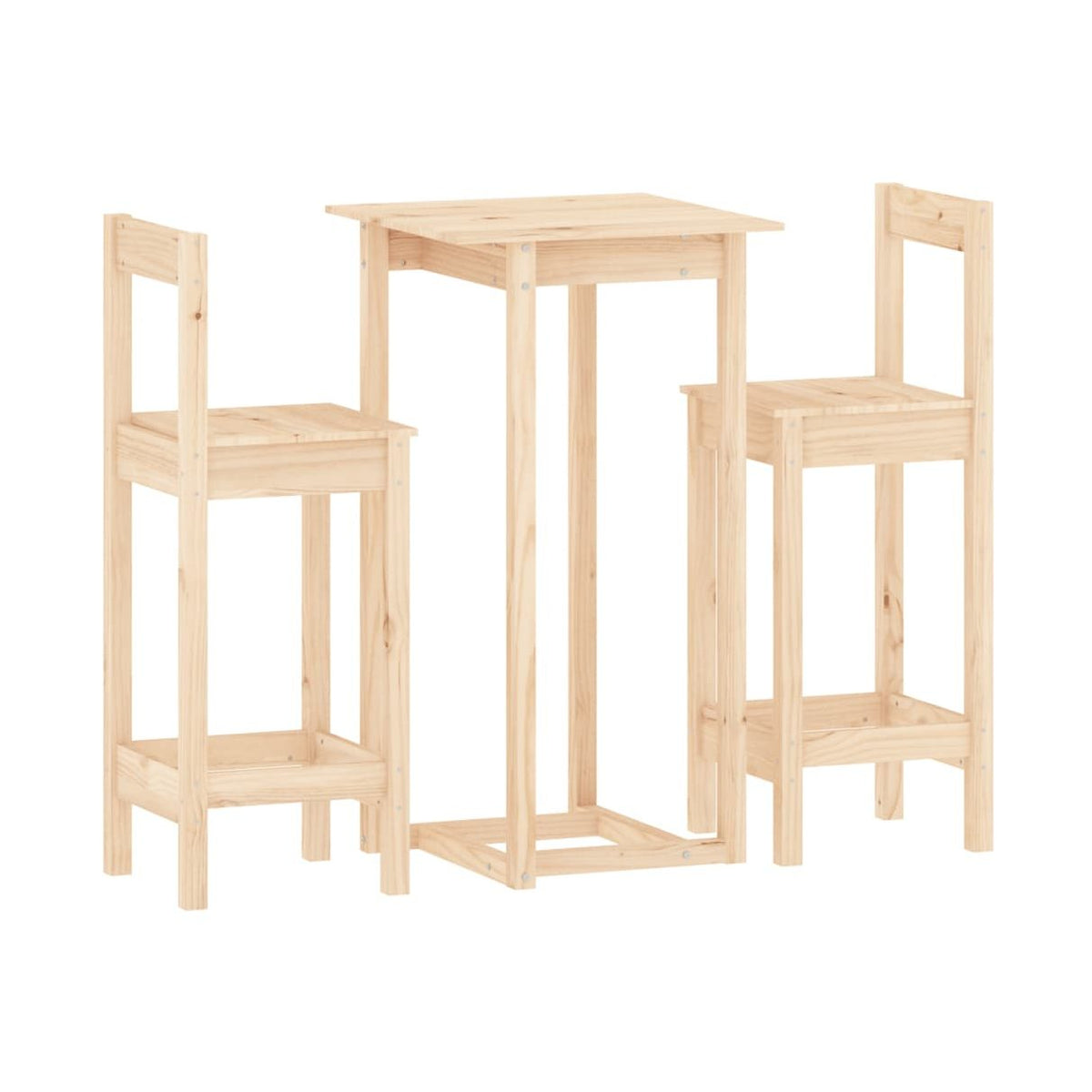 Set De Bar 3 Piezas Madera Maciza De Pino