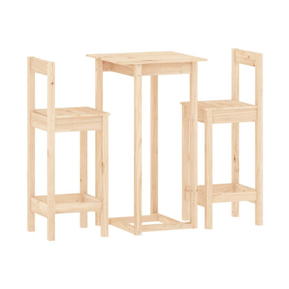 Set De Bar 3 Piezas Madera Maciza De Pino