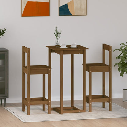 Set De Bar 3 Piezas Madera Maciza De Pino