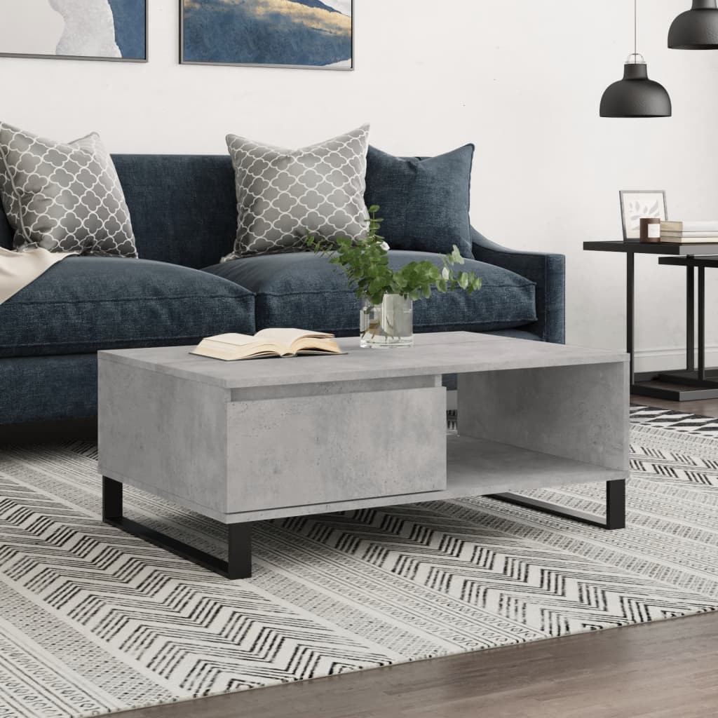 Mesa De Centro Madera De Ingeniería Roble Marrón 90X60X35 Cm