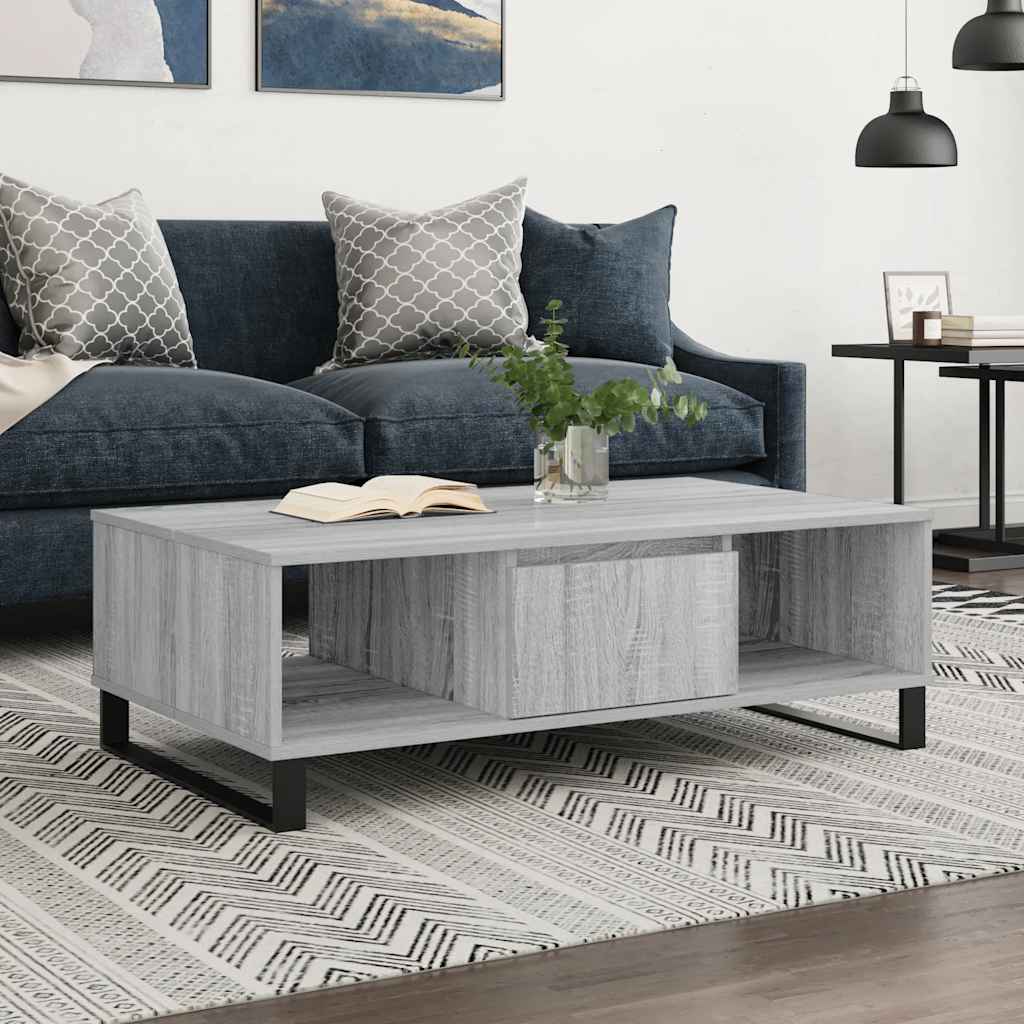 Mesa De Centro Madera De Ingeniería 104X60X35 Cm