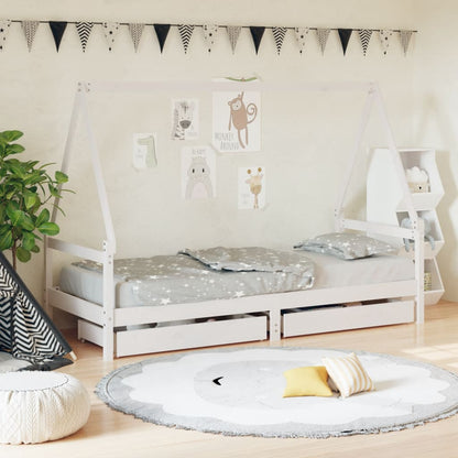 Estructura De Cama Niños Con Cajones Madera Pino 80X200Cm