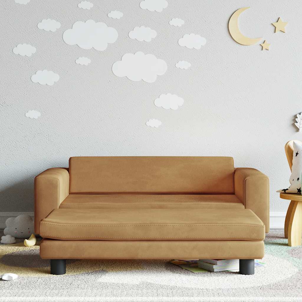 Sofá Para Niños Con Reposapiés Terciopelo 100X50X30 Cm