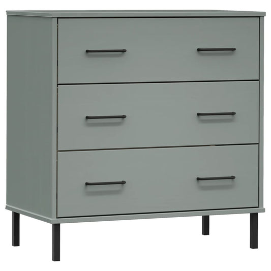 Aparador Con 3 Cajones Oslo Madera Maciza 77X40X79,5 Cm