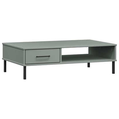 Mesa De Centro Con Patas De Metal Oslo Madera Maciza Pino