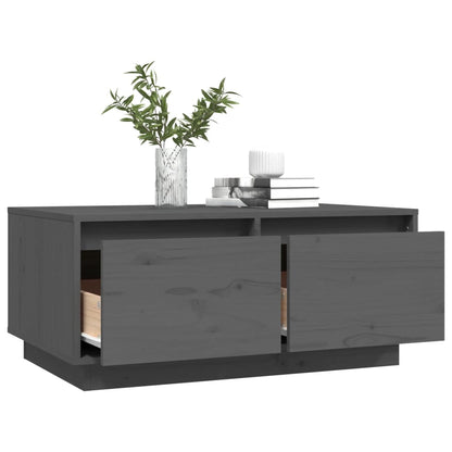 Mesa De Centro Madera Maciza De Pino 80X50X35 Cm
