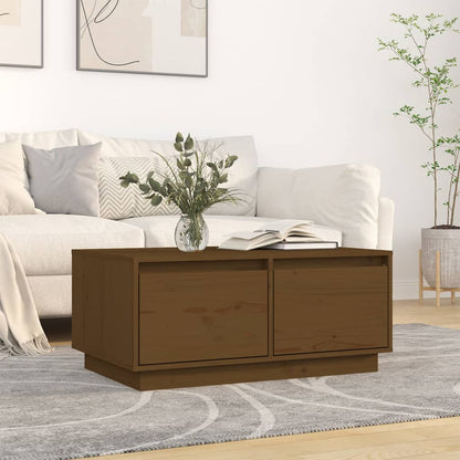 Mesa De Centro Madera Maciza De Pino 80X50X35 Cm