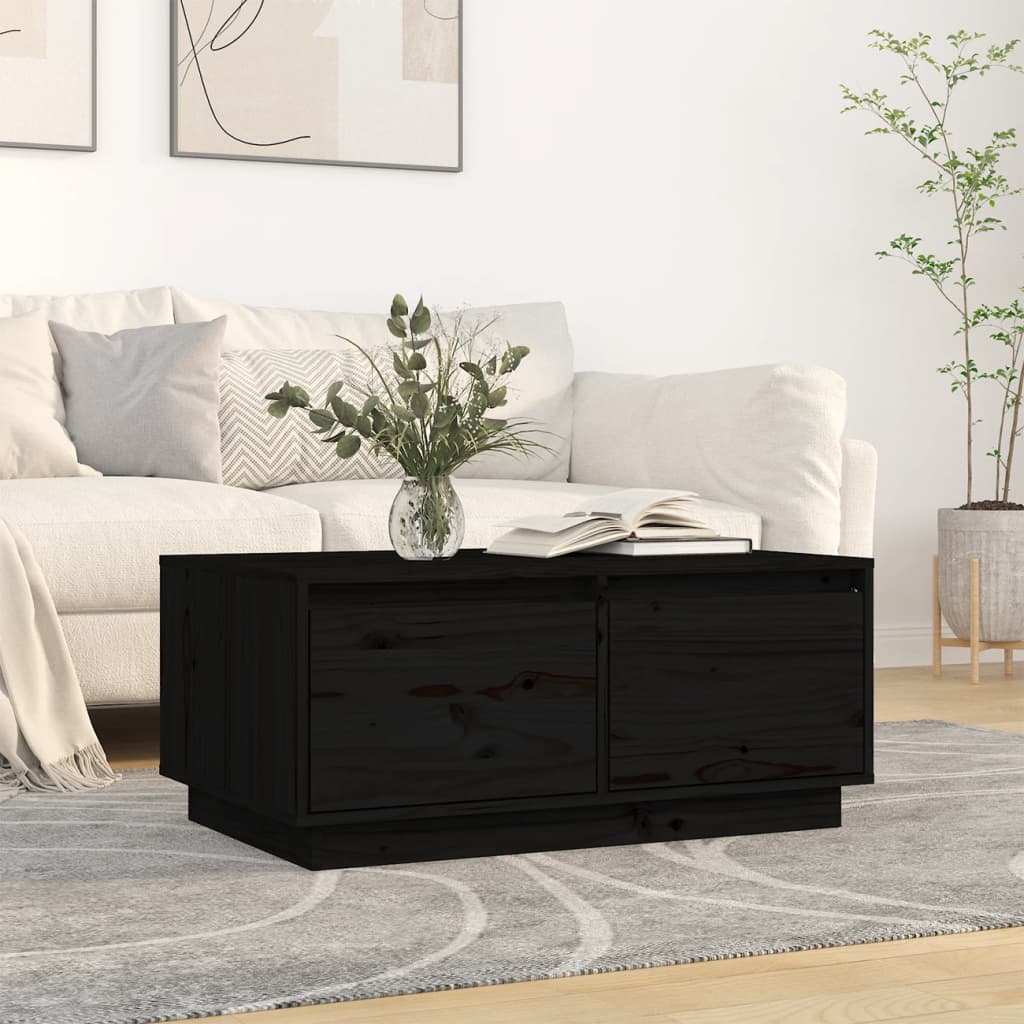 Mesa De Centro Madera Maciza De Pino 80X50X35 Cm