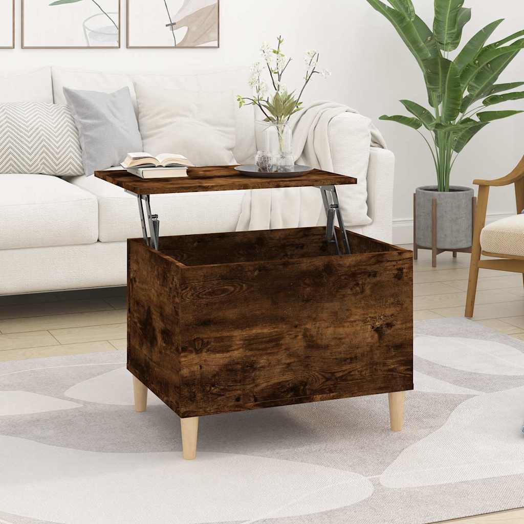 Mesa De Centro Madera Contrachapada Roble Marrón 60X44,5X45 Cm