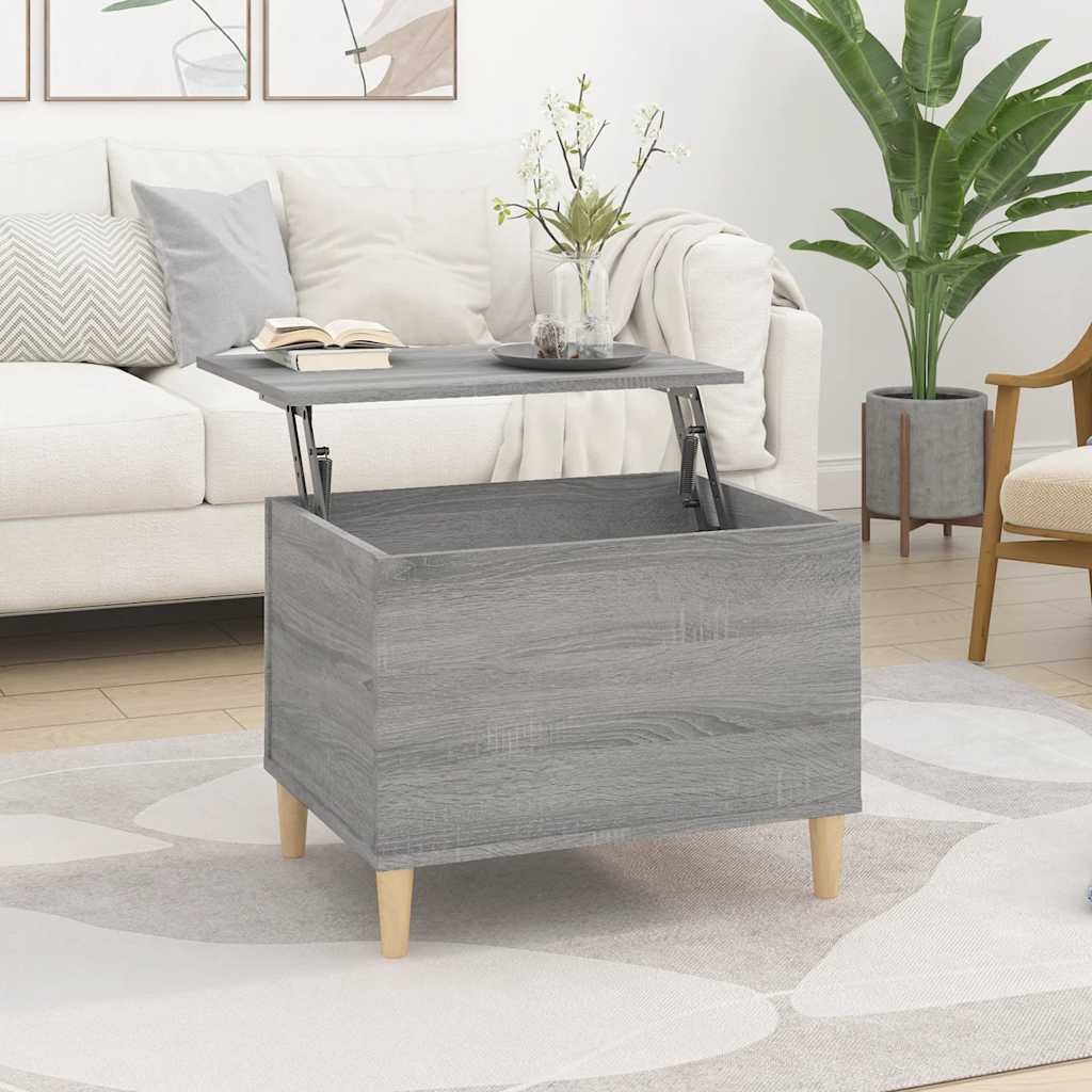Mesa De Centro Madera Contrachapada Roble Marrón 60X44,5X45 Cm