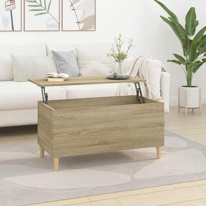 Mesa De Centro Madera Contrachapada Roble Marrón 60X44,5X45 Cm