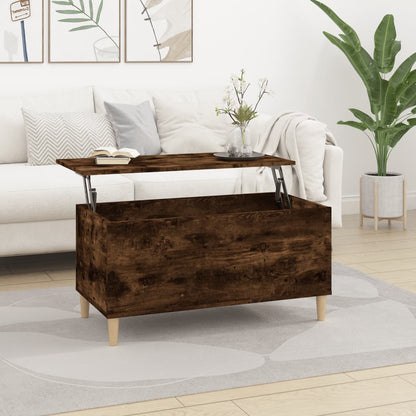 Mesa De Centro Madera Contrachapada Roble Marrón 60X44,5X45 Cm