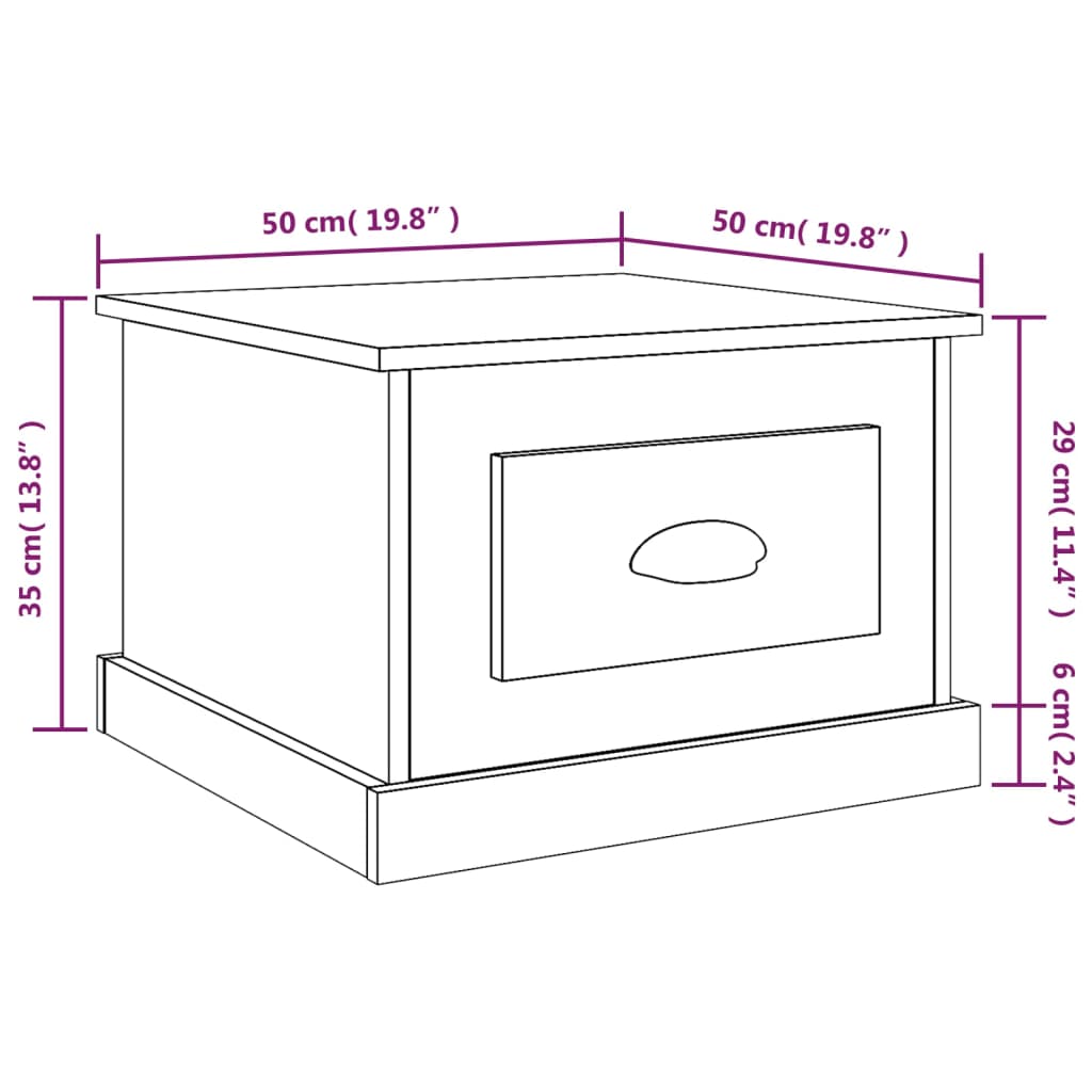 Mesa De Centro Madera Contrachapada 50X50X35 Cm