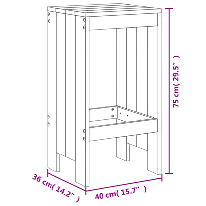 Set De Mesa Y Taburetes Altos Jardín 3 Pzas Madera