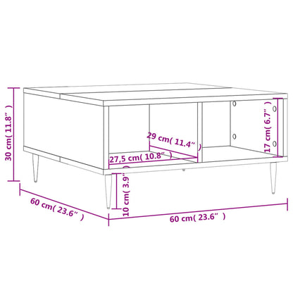Mesa De Centro Madera De Ingeniería 60X60X30 Cm