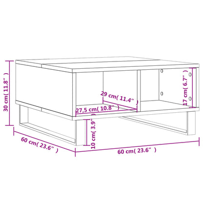 Mesa De Centro Madera De Ingeniería 60X60X30 Cm