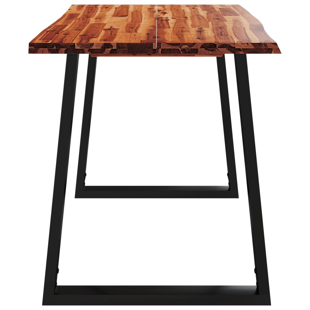 Mesa De Comedor Con Borde Vivo Madera Maciza Acacia 110X70X75Cm