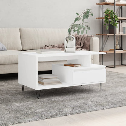 Mesa De Centro Madera Ingeniería Madera Envejecida 90X49X45 Cm