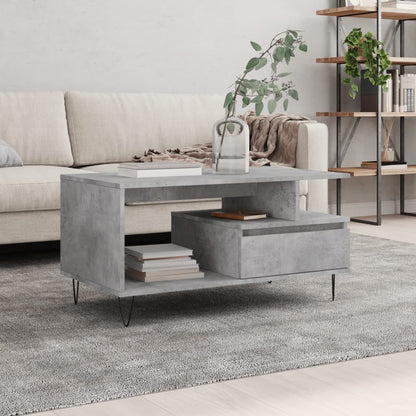 Mesa De Centro Madera Ingeniería Madera Envejecida 90X49X45 Cm